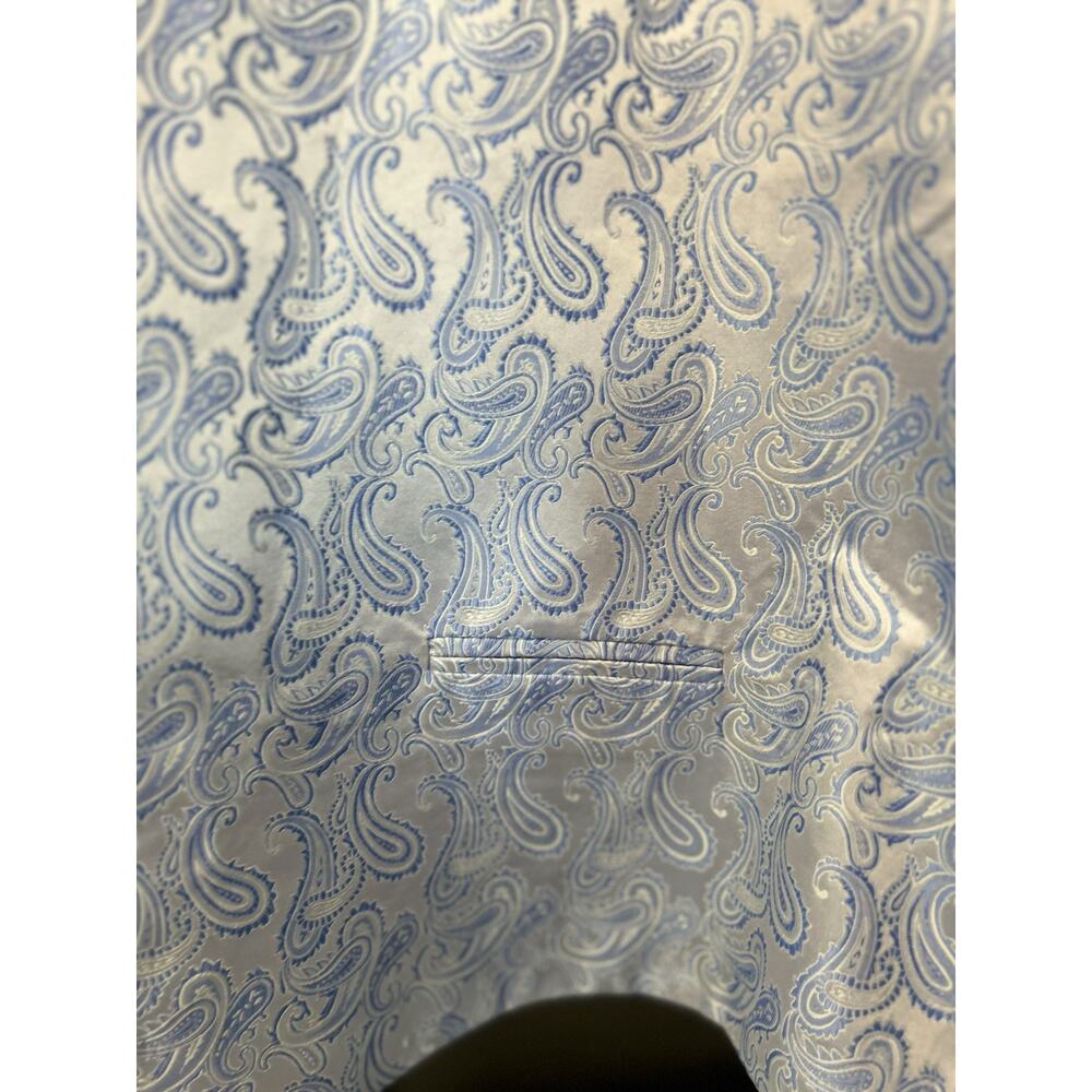 Brand Q Suit Vest Wedding Formal Men's 5XL Blue Paisley Tuxedo Groomsmen Party - Picture 5 of 8
